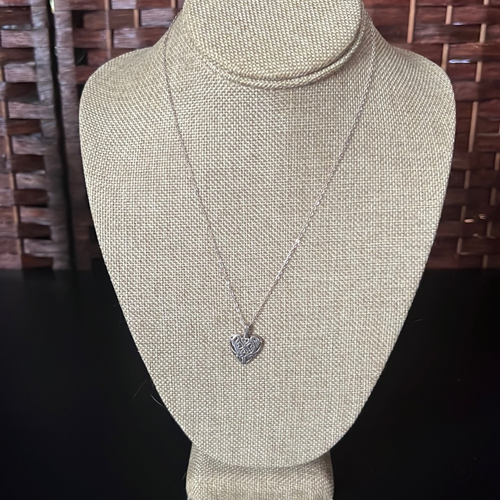 Solid Silver 9.25 heart necklace ladies